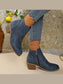 Point Toe Block Heels Boots nicholesgifts