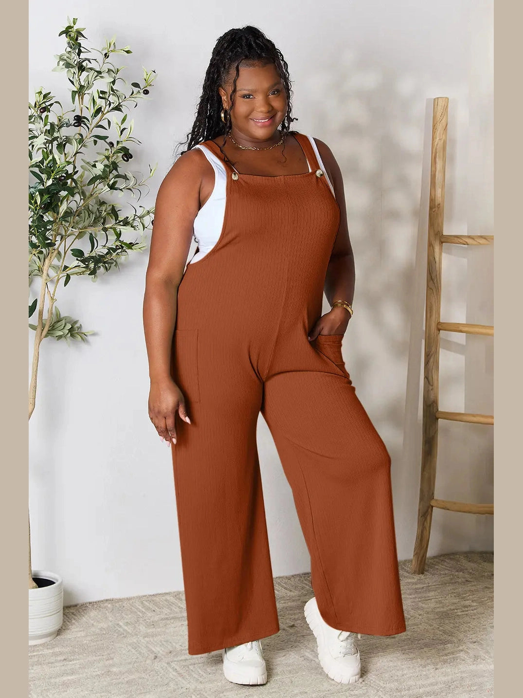 Double Take Full Size Wide Strap Overall with Pockets Trendsi