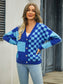 Angel Wings Plaid V-Neck Dropped Shoulder Cardigan nicholesgifts