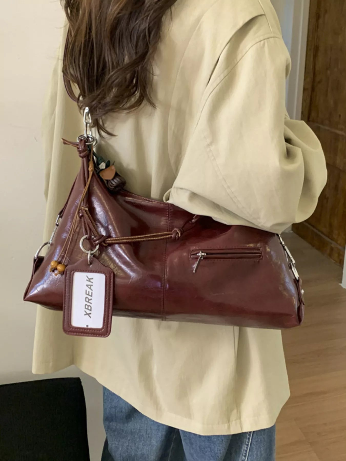 Vintage Style PU Leather Shoulder Bag nicholesgifts