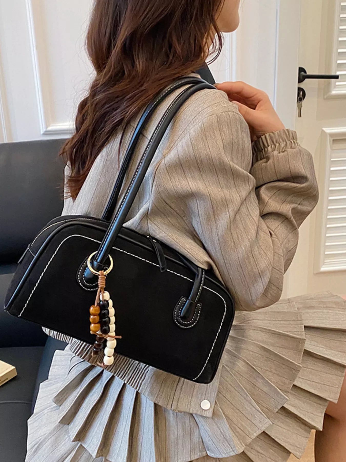 Zipper Closure Shoulder Bag nicholesgifts