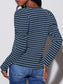 Striped Round Neck Long Sleeve T-Shirt nicholesgifts