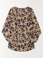 Leopard V-Neck Dropped Shoulder Blouse nicholesgifts