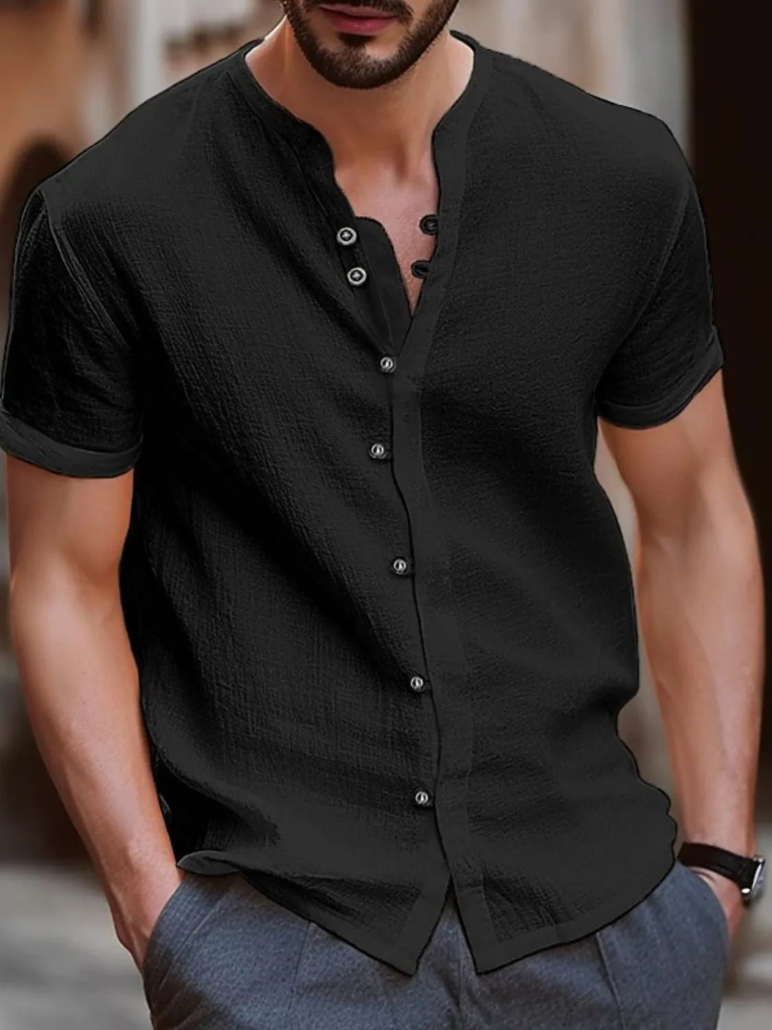 Men's Full Size Button Up Short Sleeve Shirt Plus Size NicholesGifts
