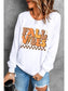 Women Letter Graphic Round Neck Long Sleeve Sweatshirt nicholesgifts