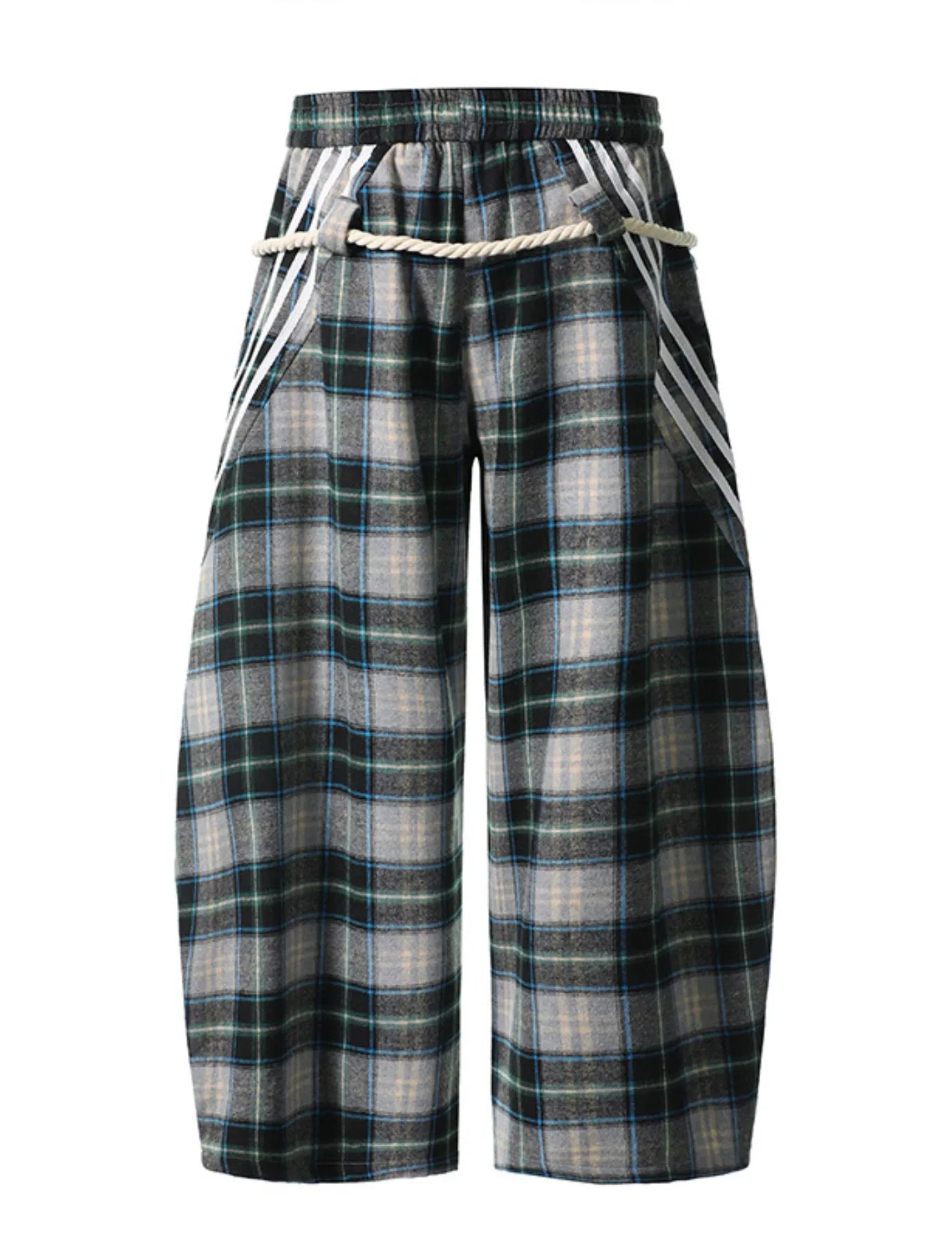 Plaid Casual Pants with Side Stripes Trendsi