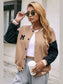 Ivy Lane Contrast Baseball Collar Snap Down Jacket nicholesgifts