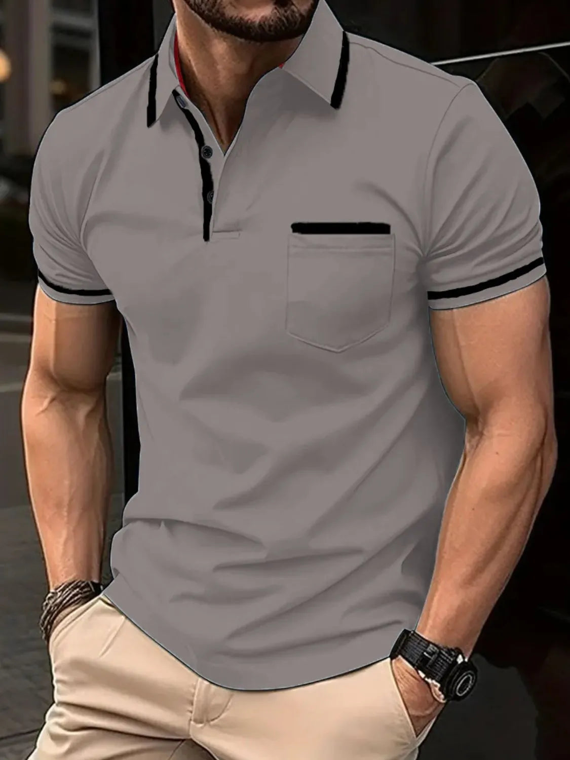 Men's Full Size Collared Neck Short Sleeve Polo Plus Size NicholesGifts