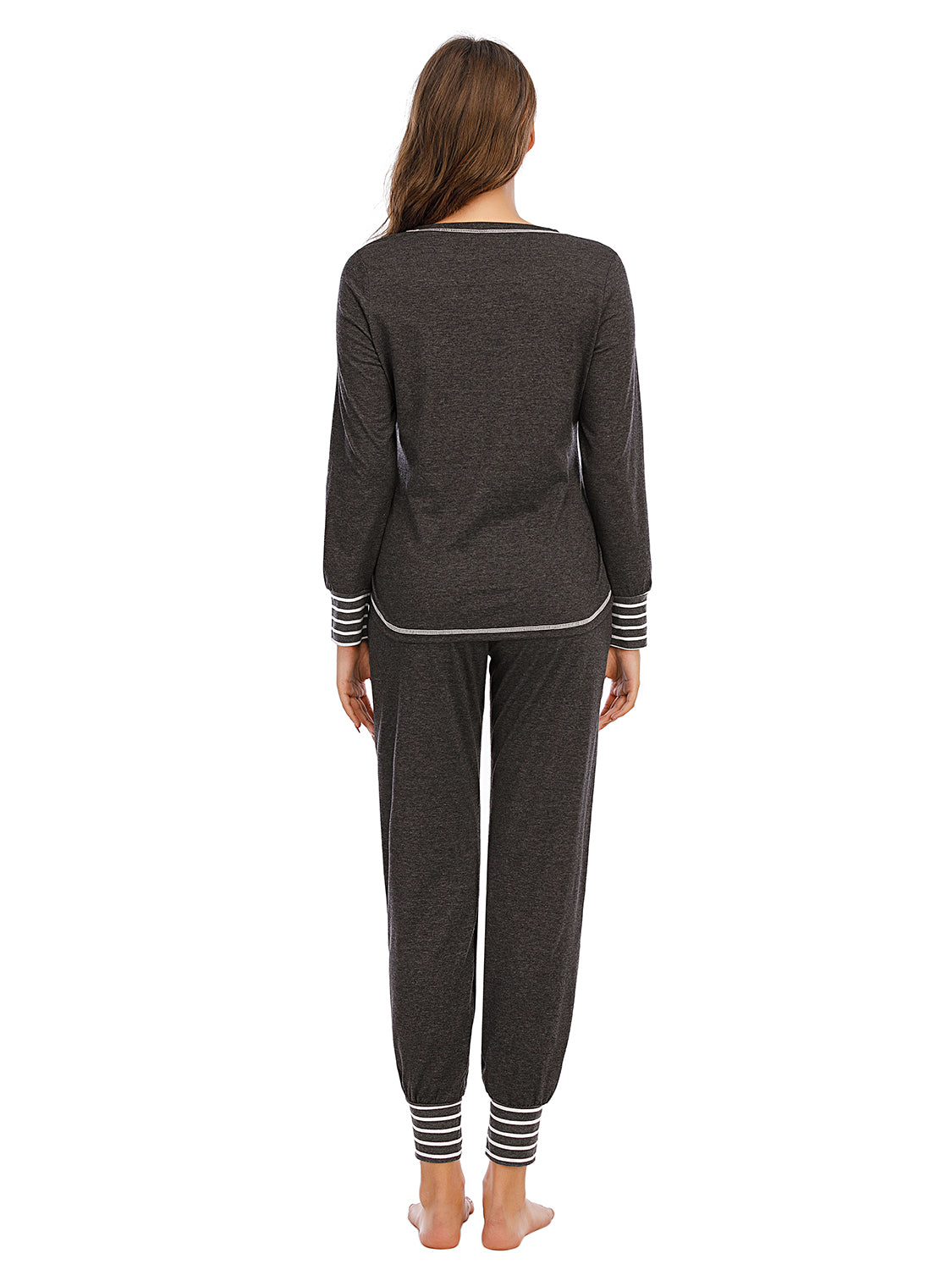 Round Neck Top and Pants Lounge Set nicholesgifts