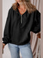 Pocketed Half Zip Dropped Shoulder Hoodie Trendsi