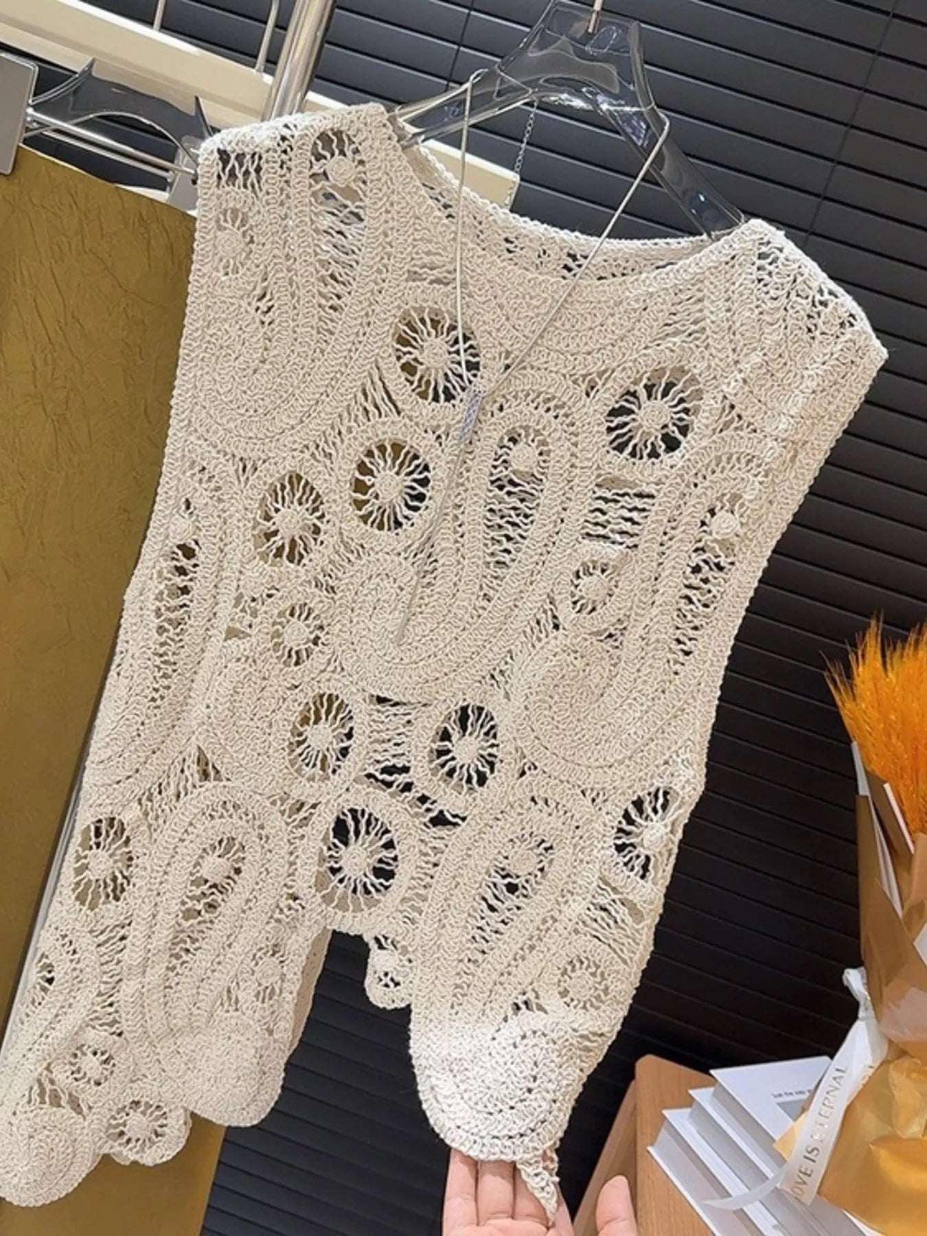 Crochet Sleeveless Tank and Skirt Set Trendsi