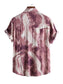 Men's Plus Size Abstract Marble Print Short Sleeve Button-Up Shirt nicholesgifts