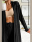 Open Front Long Sleeve Cardigan and Pants Lounge Set nicholesgifts