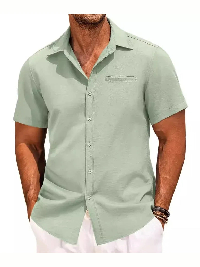 Men's Plus Size Classic Short Sleeve Button Down Shirt NicholesGifts