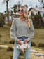 Swiss Dot V-Neck Long Sleeve Blouse nicholesgifts