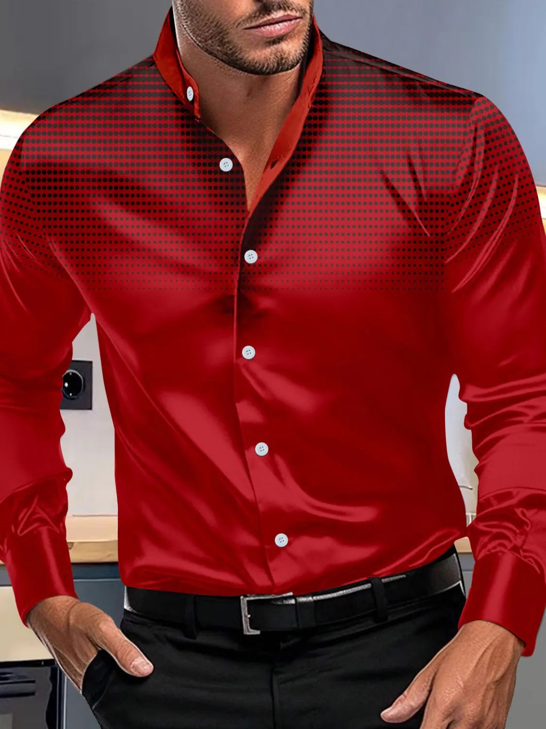 Men's Full Size Button Up Long Sleeve Shirt Plus Size NicholesGifts