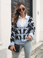 Women Houndstooth Button Down Cardigan nicholesgifts