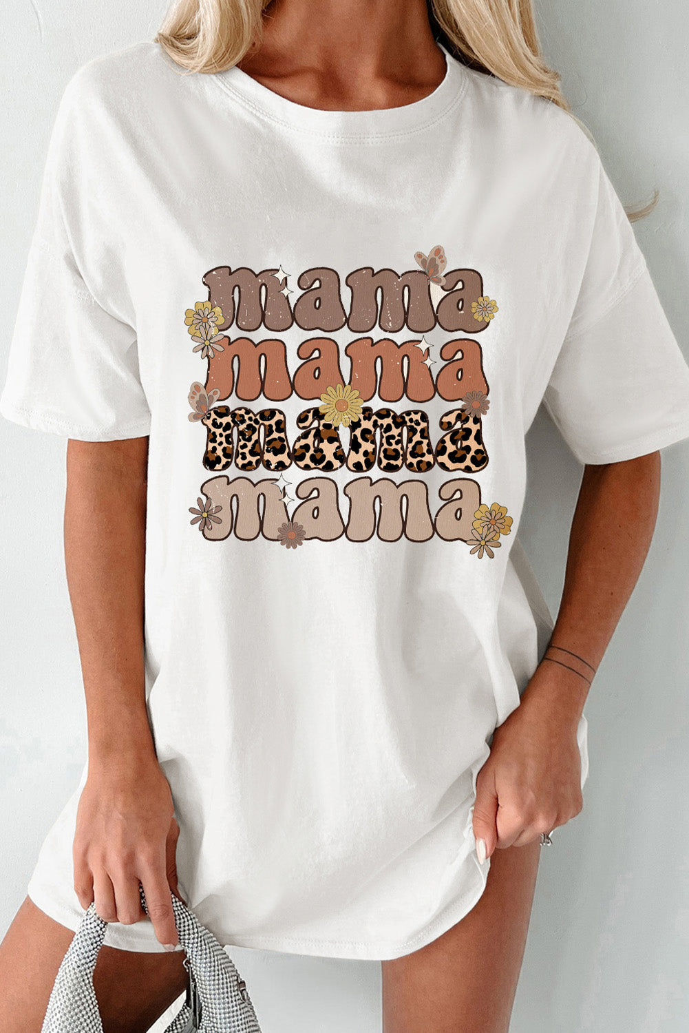 MAMA Round Neck Half Sleeve T-Shirt nicholesgifts