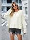High-Low Slit Round Neck Long Sleeve Sweater nicholesgifts