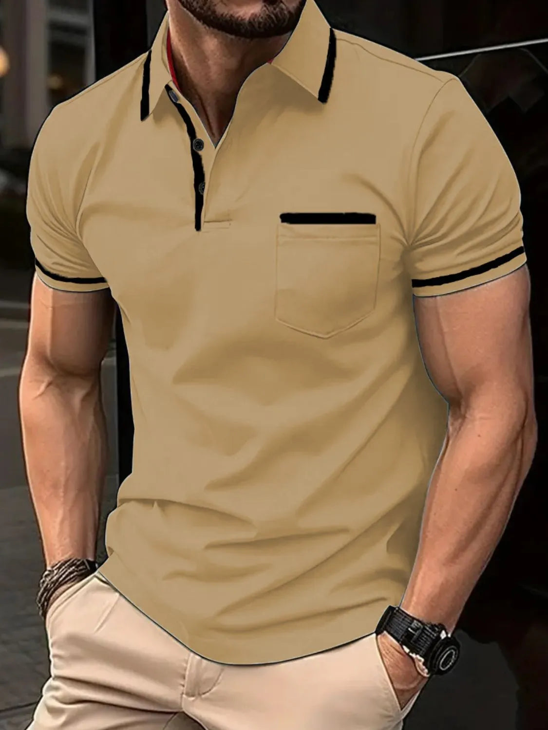 Men's Full Size Collared Neck Short Sleeve Polo Plus Size NicholesGifts