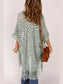 Openwork Open Front Cardigan with Fringes nicholesgifts