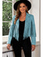 Fringe Trim Lapel Collar Cropped Blazer nicholesgifts