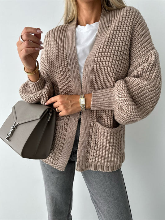 Open Front Dropped Shoulder Cardigan nicholesgifts