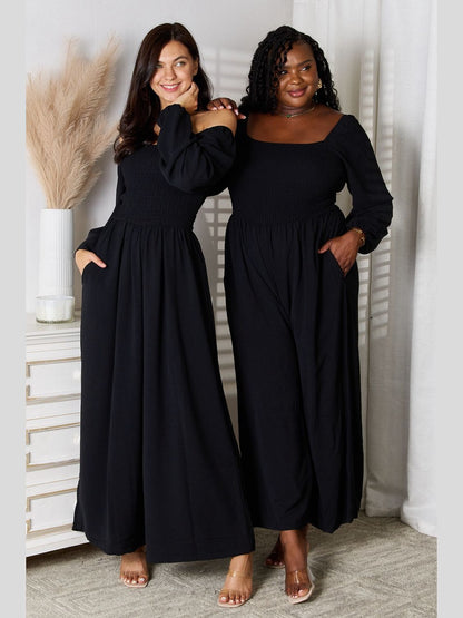 Double Take Square Neck Jumpsuit with Pockets nicholesgifts