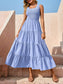 Women Tiered Smocked Wide Strap Summer Dress nicholesgifts