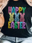 HAPPY EASTER Sequin Bunny Round Neck T-Shirt nicholesgifts