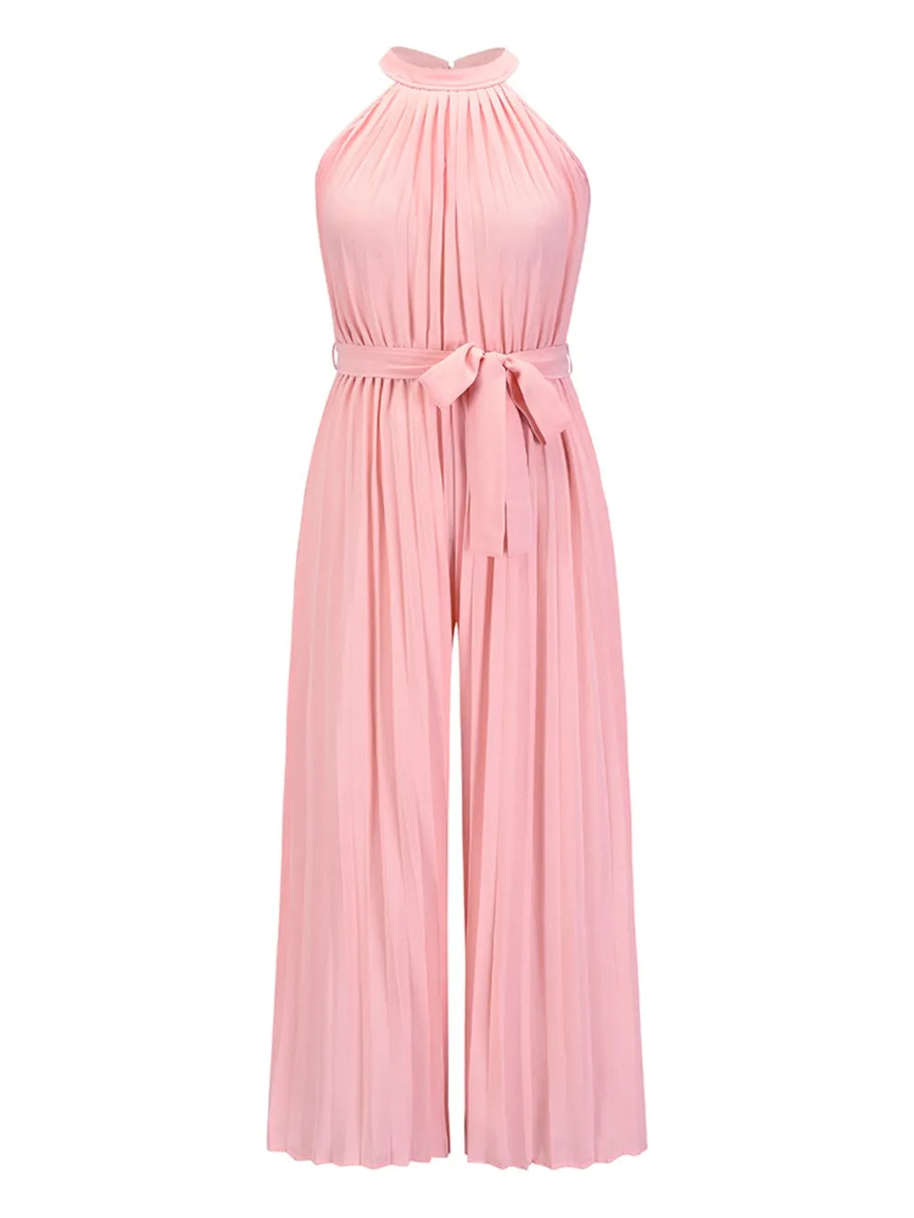 Cutout Tied Pleated Sleeveless Jumpsuit nicholesgifts