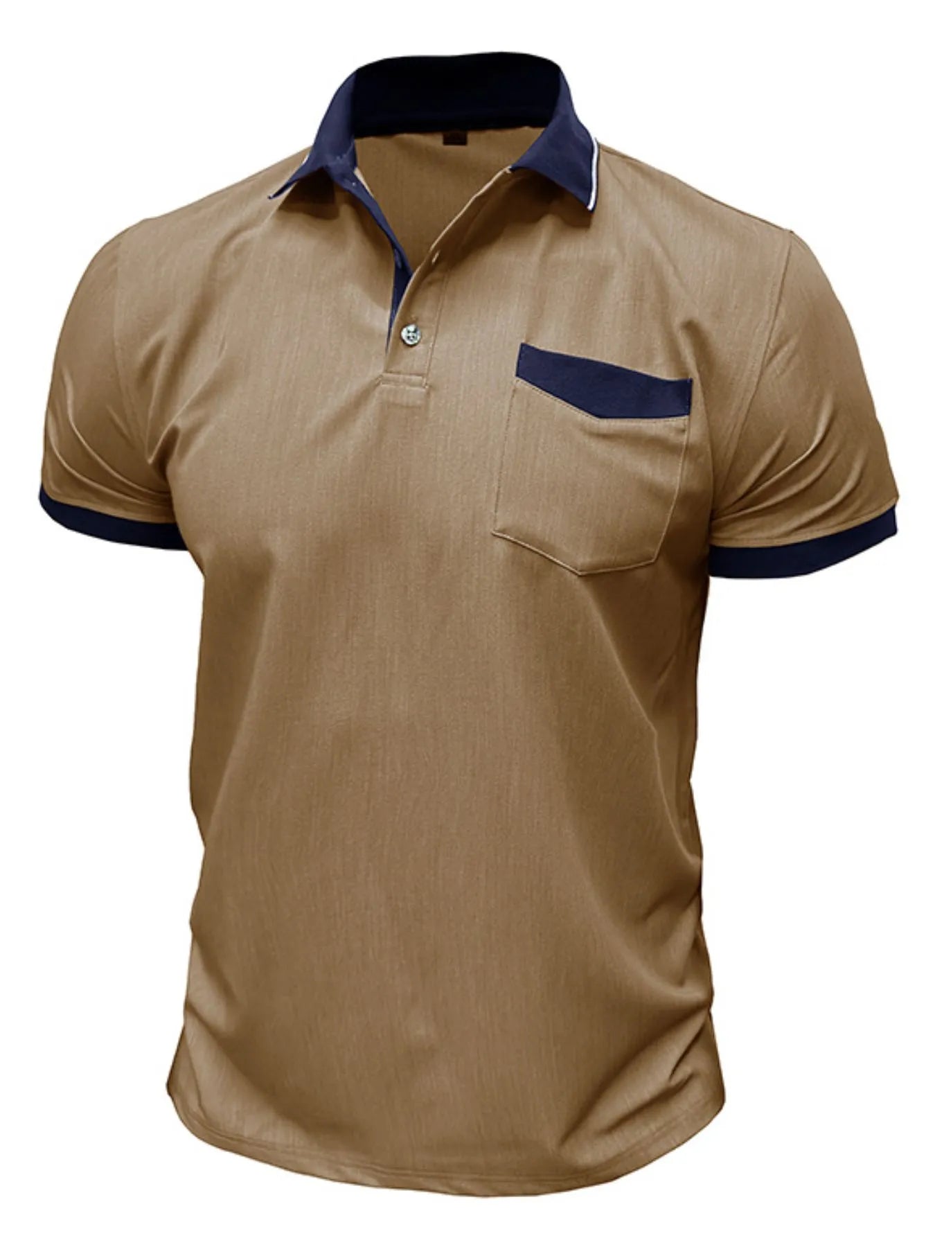 Men's Contrast Collar Pocket Polo Shirt NicholesGifts