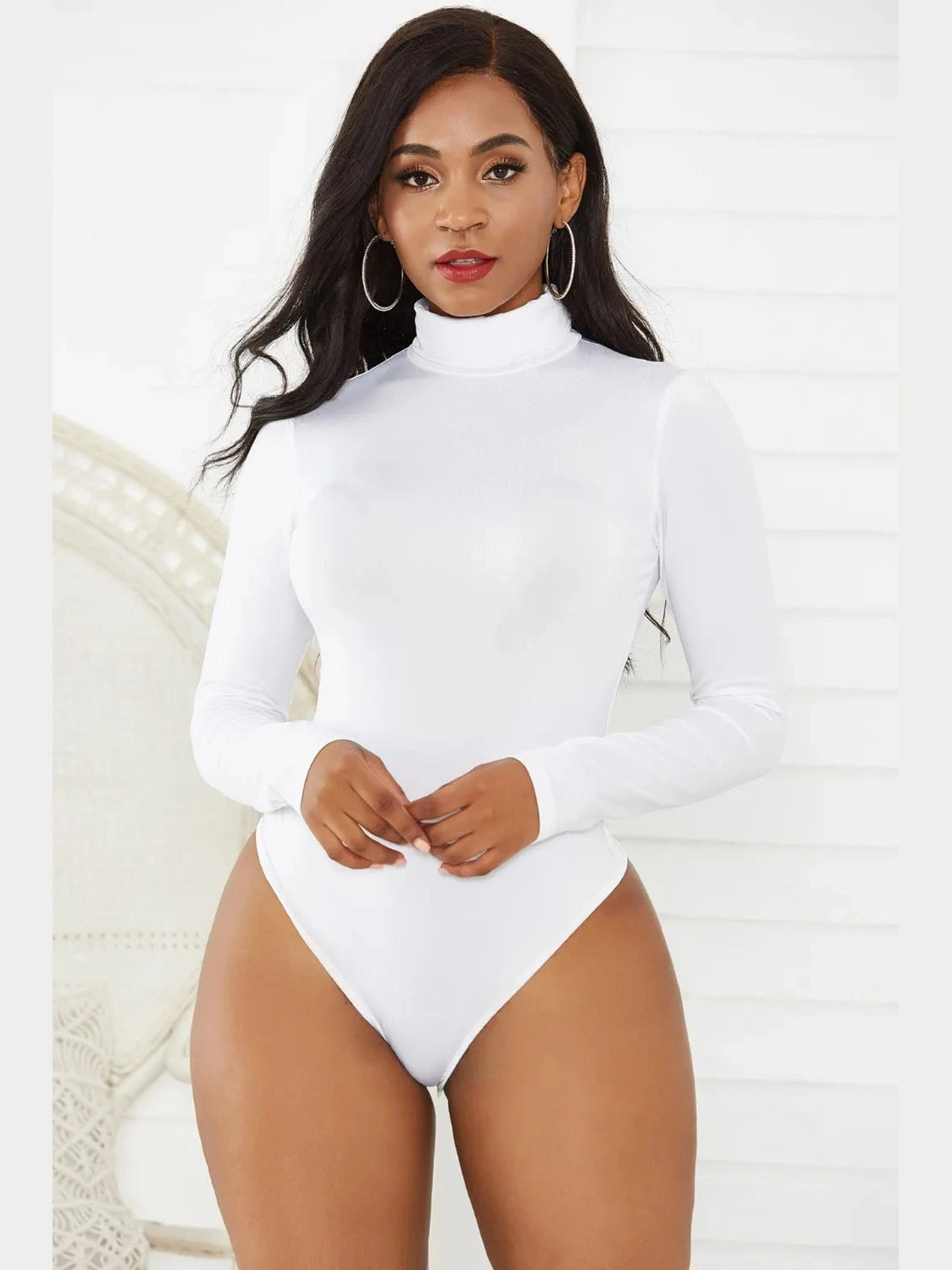 Turtleneck Long Sleeve Bodysuit nicholesgifts