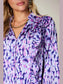 Double Take Full Size Printed Ruffle Trim Balloon Sleeve Shirt nicholesgifts