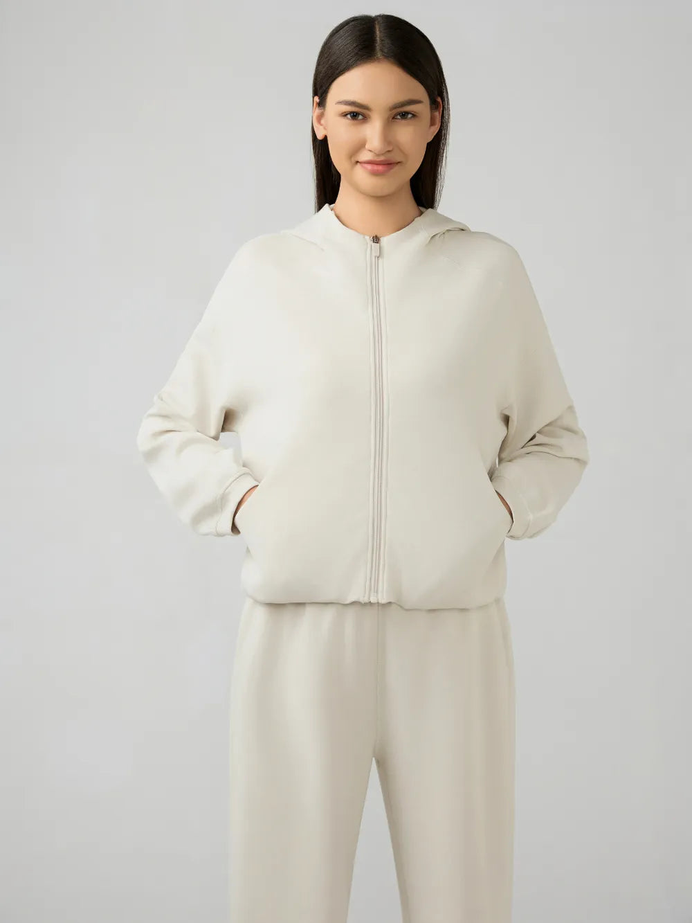 Millennia Zip Up Dropped Shouder Active Hooded nicholesgifts