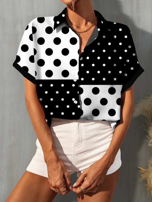 Polka Dot Short Sleeve Shirt nicholesgifts