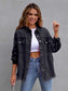 Distressed Drop Shoulder Denim Jacket nicholesgifts