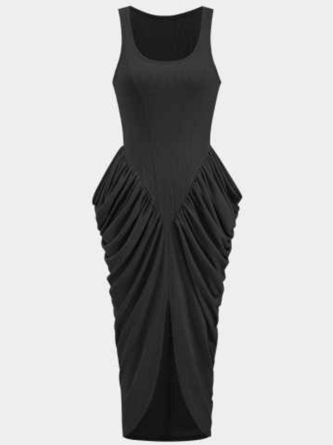 Ruched Detail Slit Midi Dress nicholesgifts