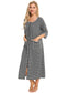 Round Neck Three-Quarter Sleeve Midi Night Dress nicholesgifts