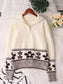 Flower Zip Collar Long Sleeve Sweater nicholesgifts