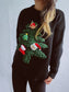 Christmas Tree Round Neck Long Sleeve Sweater nicholesgifts