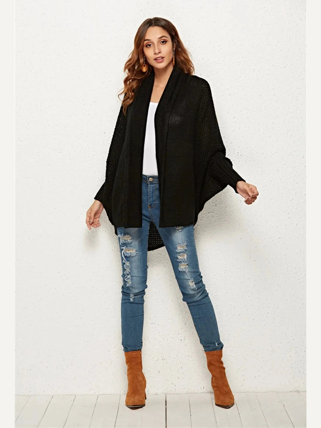 Women Angel Wings Open Front Batwing Sleeve Cardigan nicholesgifts