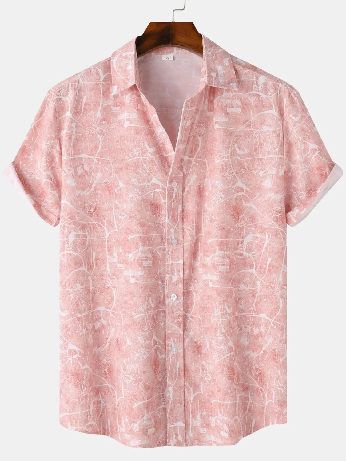 Men's Printed Short Sleeve Button Down Shirt NicholesGifts