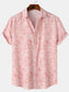 Men's Printed Short Sleeve Button Down Shirt nicholesgifts