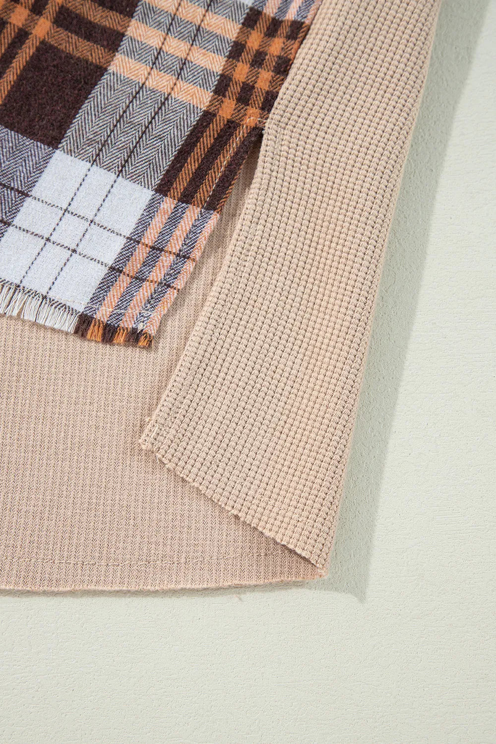 Plaid Button Up Long Sleeve Shacket Trendsi