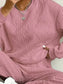 Texture Round Neck Top and Pants Set nicholesgifts