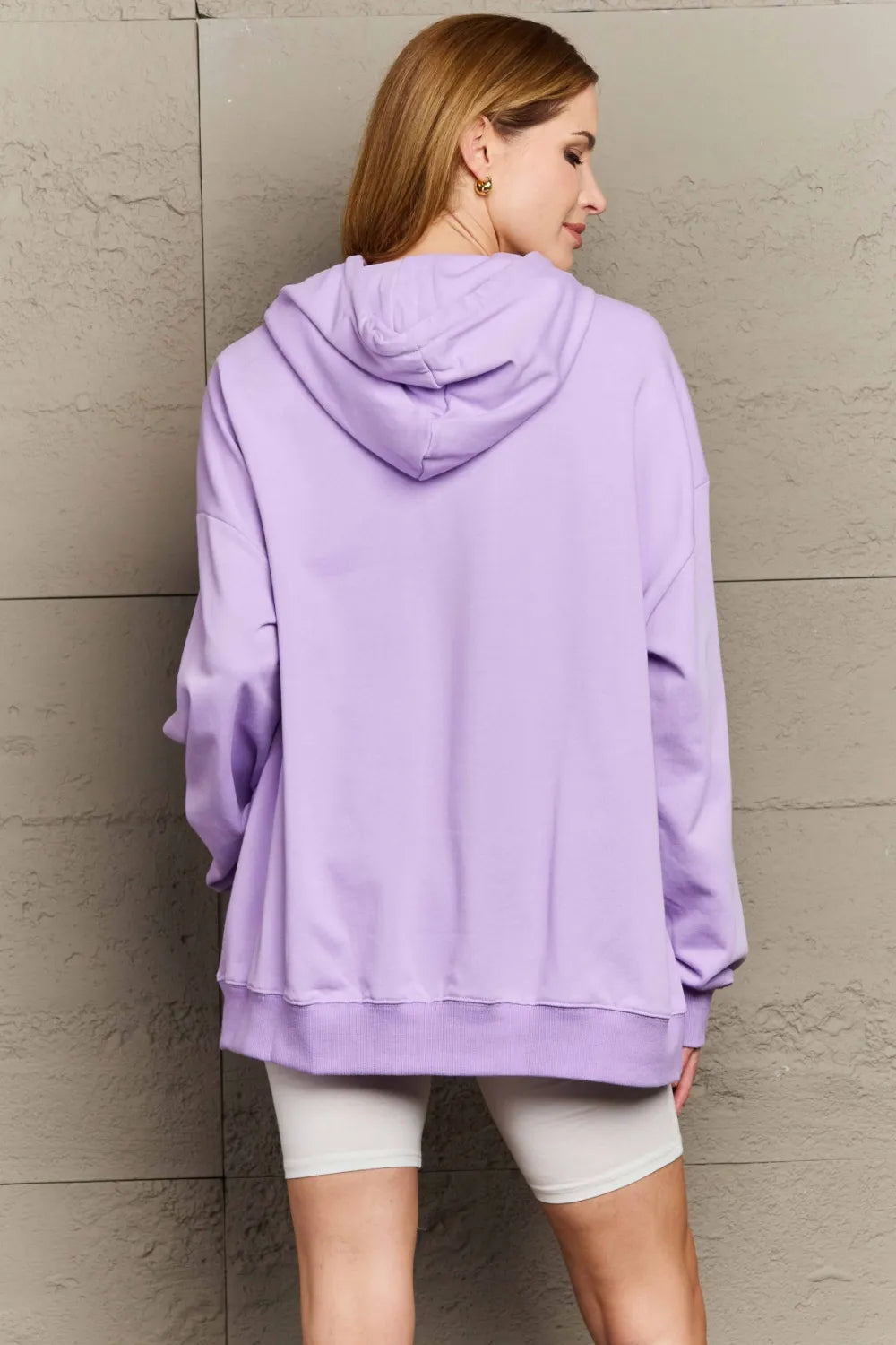 Full Size Drawstring Long Sleeve Hoodie Trendsi