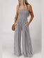 Smocked Square Neck Wide Leg Jumpsuit with Pockets nicholesgifts