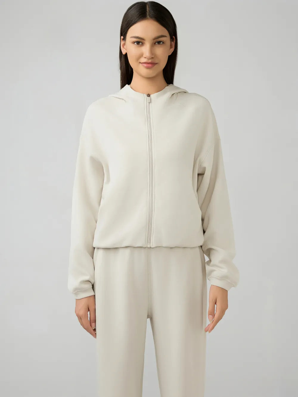 Millennia Zip Up Dropped Shouder Active Hooded nicholesgifts