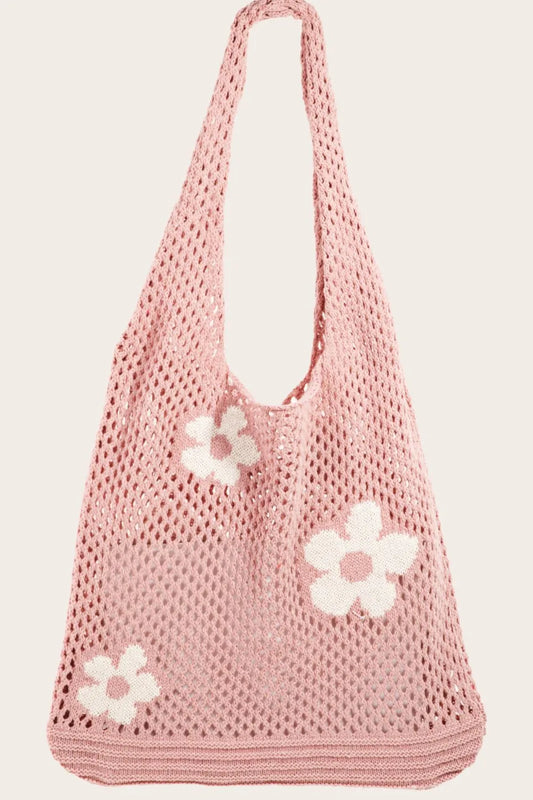 Fame Flower Knitted Shoulder Bag Trendsi
